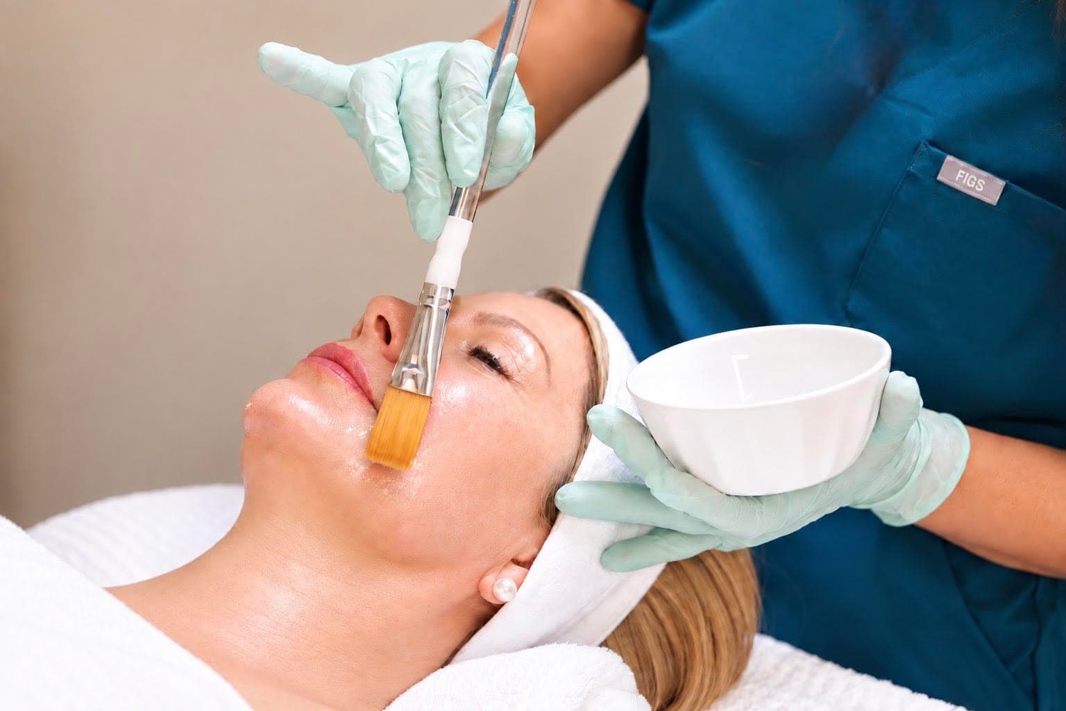 A chemical peel being applied at CCC Wellness